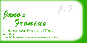 janos fronius business card